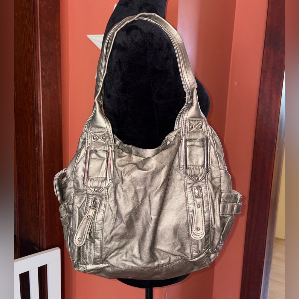Vintage Metallic gold Women's Hobo “Everything” Shoulder Bag